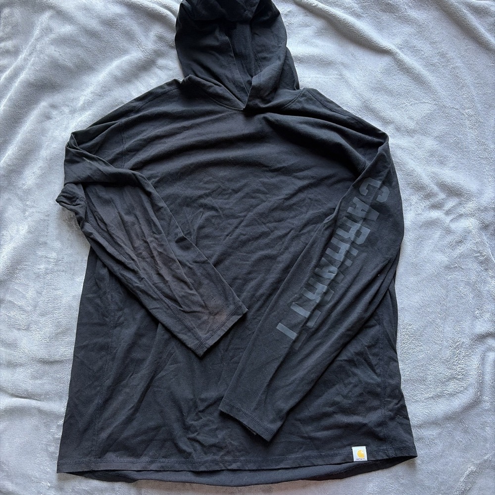 Carhartt Force Men's Black‎ Relaxed Fit Large Pullover Hoodie Long Sleeve Logo